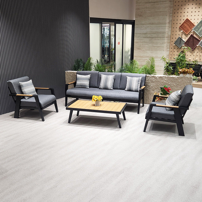 Outdoor Sofa High-End Aluminum Alloy Villa Balcony Courtyard Garden Homestay Hotel Nordic Outdoor Leisure Sofa Chair