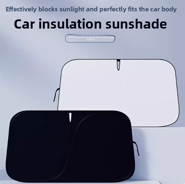 Car Sunshade Silver Coated Cloth Front Sunshade Double Circle Car Curtain Car Front Sunshade Sun Protection Front Sunshade