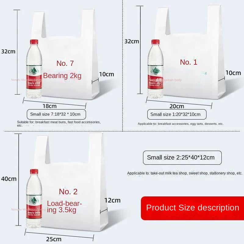 Takeaway bag disposable plastic bag handbag custom printing logo 5000pcs