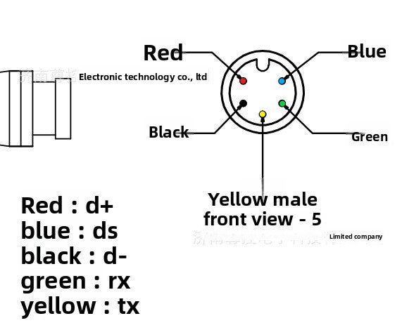 ZUNCONTROL Electric Bicycle Scooter UART Smart Instrument S866-A Model 5-Core Waterproof Head