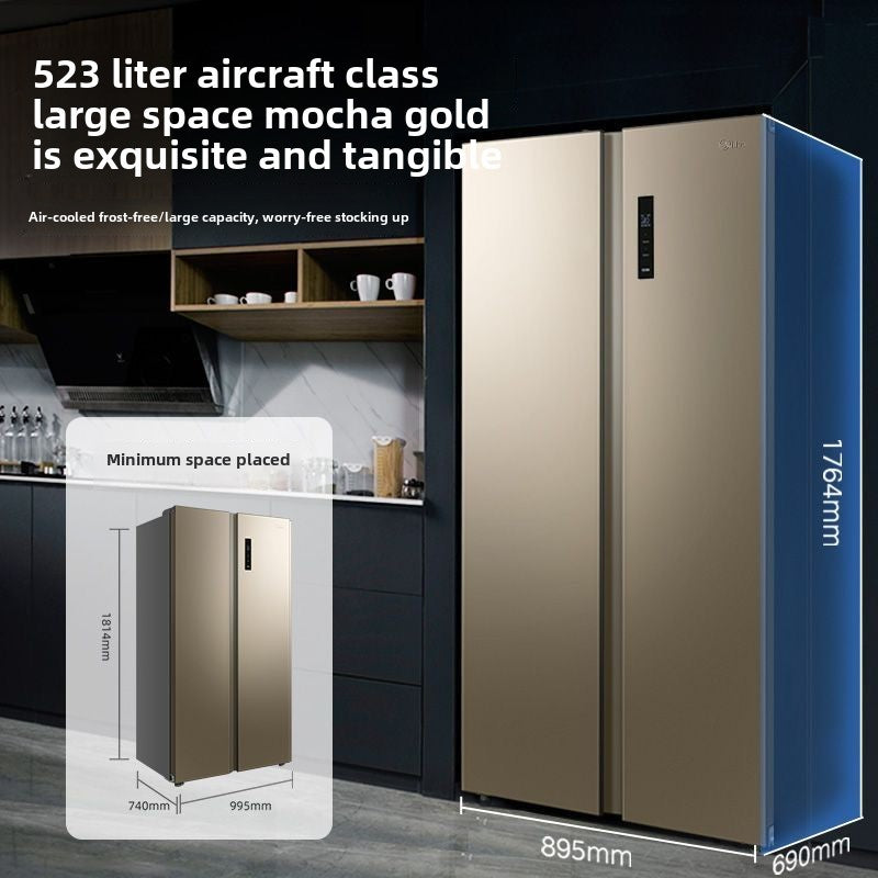 Midea Refrigerator 523L Double Frequency Conversion Household Energy Saving Antibacterial Pure Odor Air Cooling Frostless Double Door Large Capacity Refrigerator