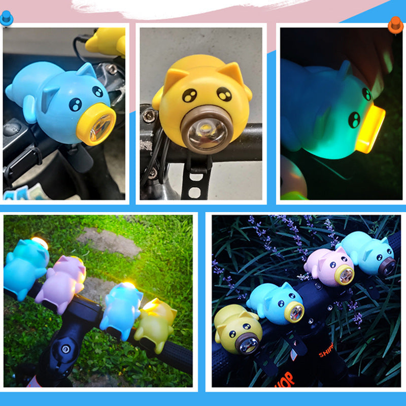 Children's Balance Light Bicycle Light Cycling Fixture Bicycle Pig Headlight Mountain Bike Horn Light