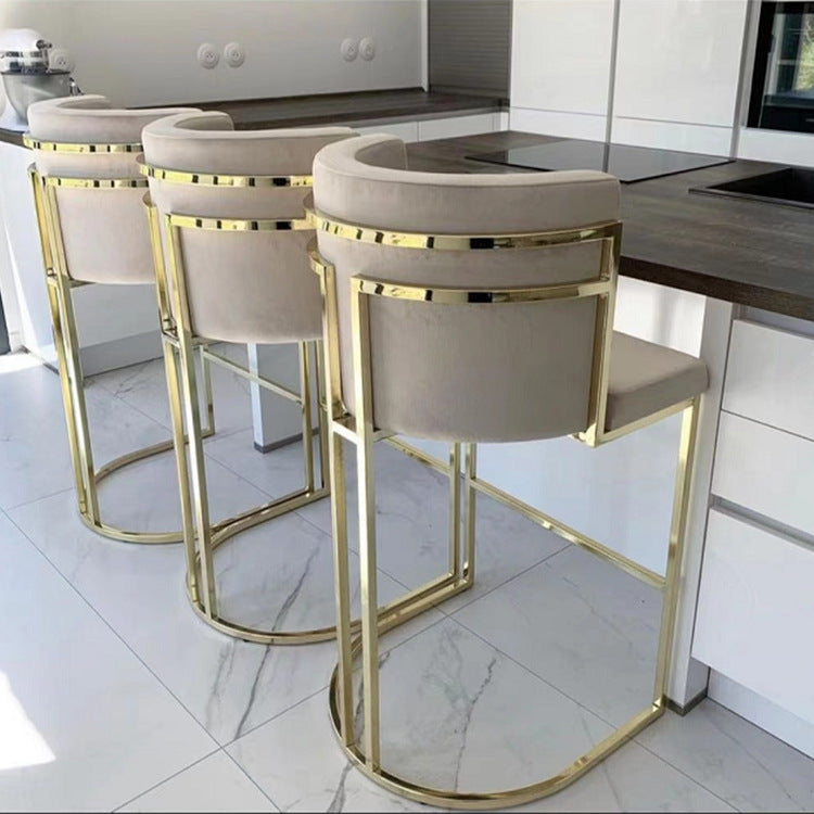 Light Luxury Metal High-End Bar Stool with Adjustable Height, Swivel Backrest, Suitable for Home and Bar Use, High-End Bar Stool Chair