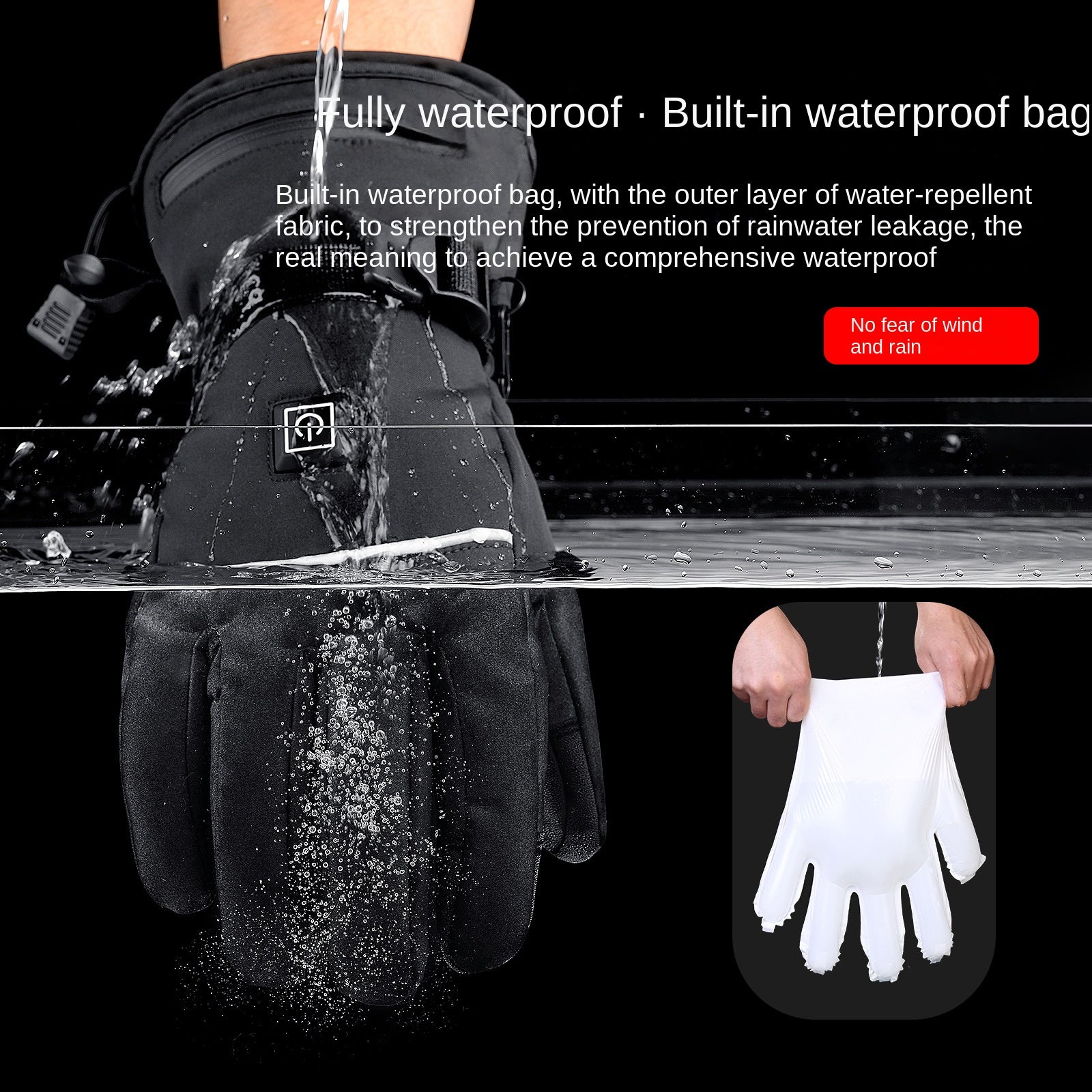 Bicycle Gloves Winter Heating Temperature Control Thermal Gloves Outdoor Sports Thermal Gloves Motorcycle Riding Gloves