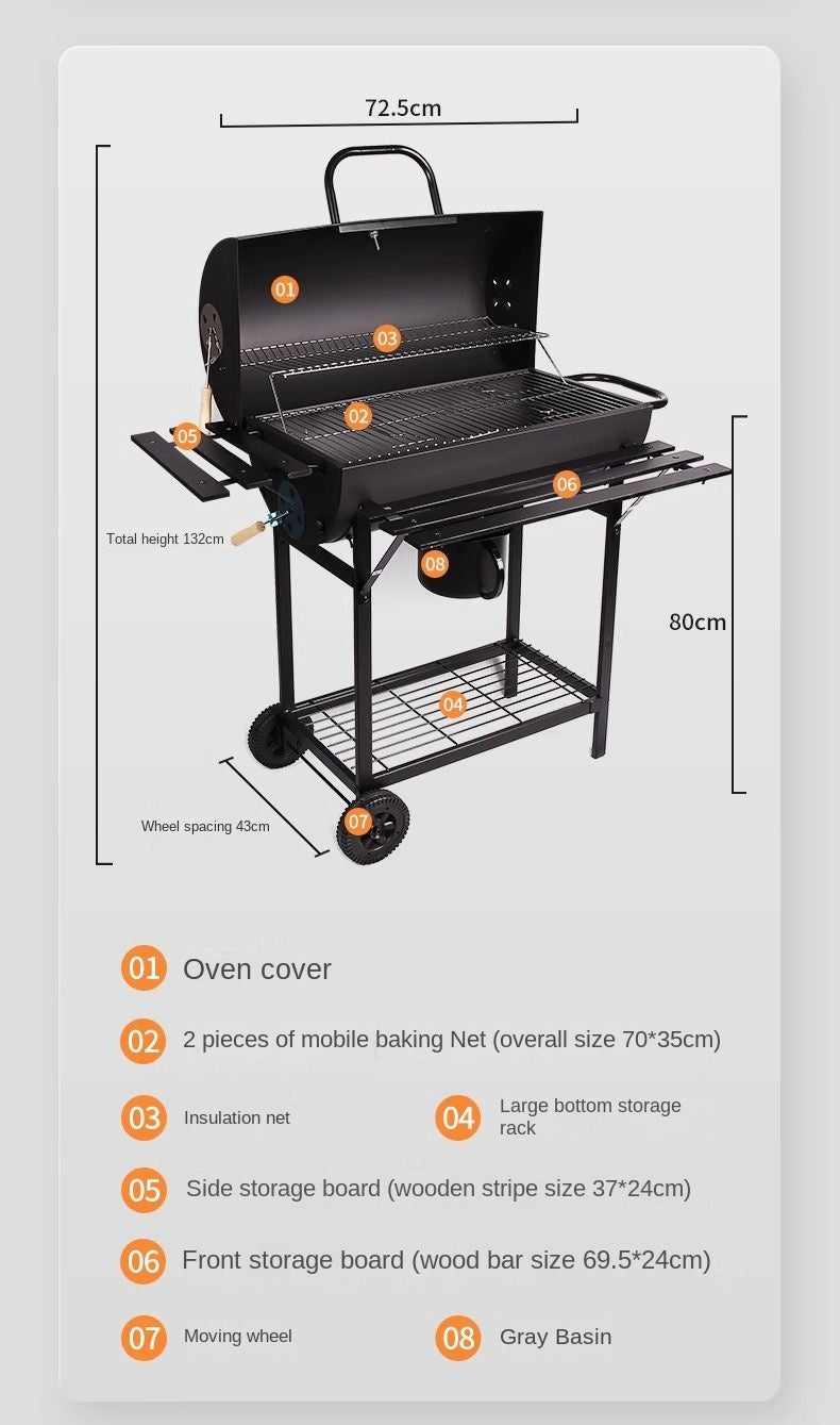 Homeuse Charcoal BBQ Grill Family full set