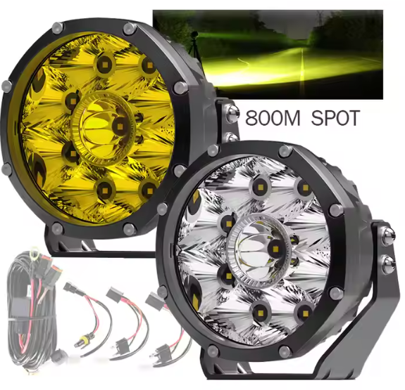 White Amber Option 12V 24V Led Work Light, Off-road Driving Fog Lamp 5 Inch Spot Round Led Offroad Lights