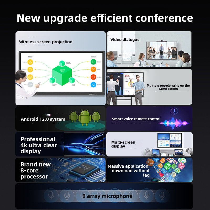 Zhiye 55/65/75/85/100/120 Multifunctional Conference Teaching Tablet All-in-One 4K HD Touchscreen