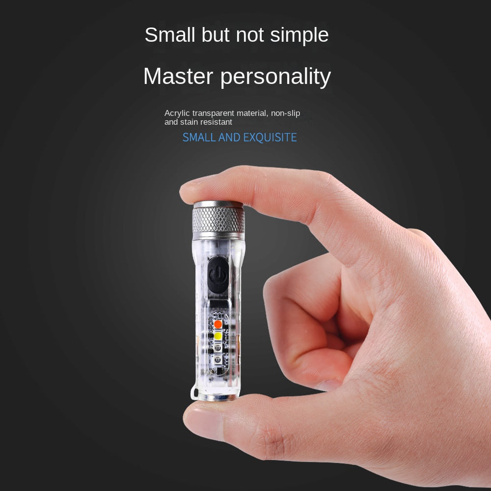 USB Rechargeable Strong Light Multifunctional Mini Flashlight Small Outdoor Portable Led Keychain Flashlight