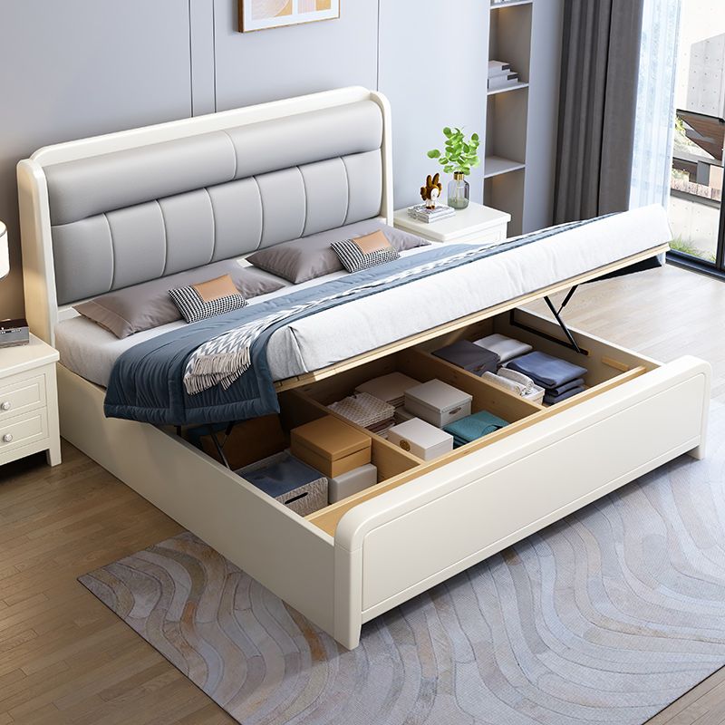 White Cream Style Solid Wood Bed Pastoral Style Modern Simple 1.5 M Small Apartment Double Bed Master Bedroom 1.8 M Big Bed