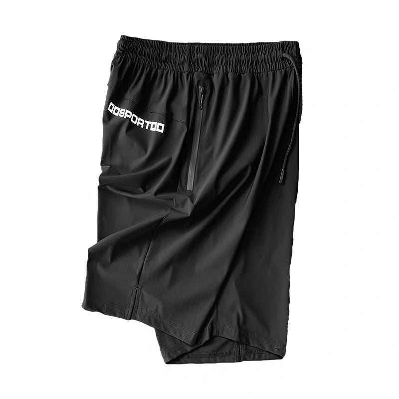 Lightweight Ice Silk Summer Exercise Shorts Men's Casual Running Workout Cropped Pants Loose Breathable High Elastic Training Knee Length Pants