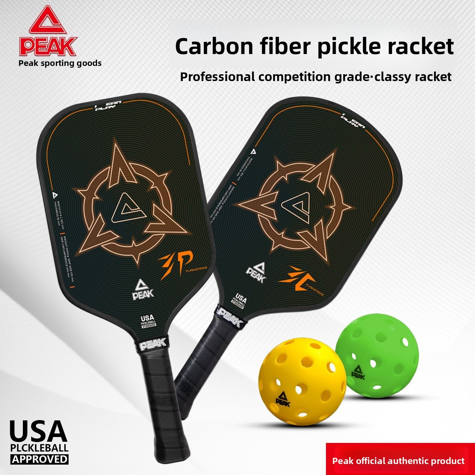 Pickleball Racket Set Carbon Fiber PP Honeycomb Core Pickleball Full Set Tournament Grade Pickleball Racket