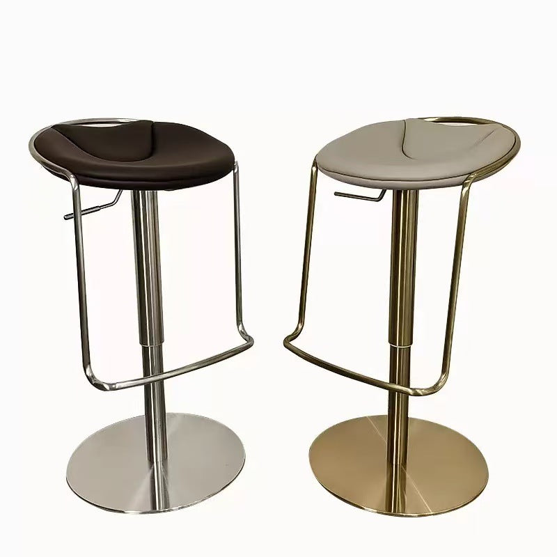 Light Luxury Metal High-End Bar Stool with Adjustable Height, Swivel Backrest, Suitable for Home and Bar Use, High-End Bar Stool Chair