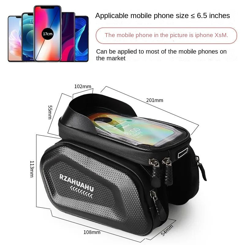 Mountain Bicycle Bag Front Beam Bag Mountain Bike Double Bag Mobile Phone Bag Upper Tube Bag Waterproof Saddle Bag Cycling Fixture