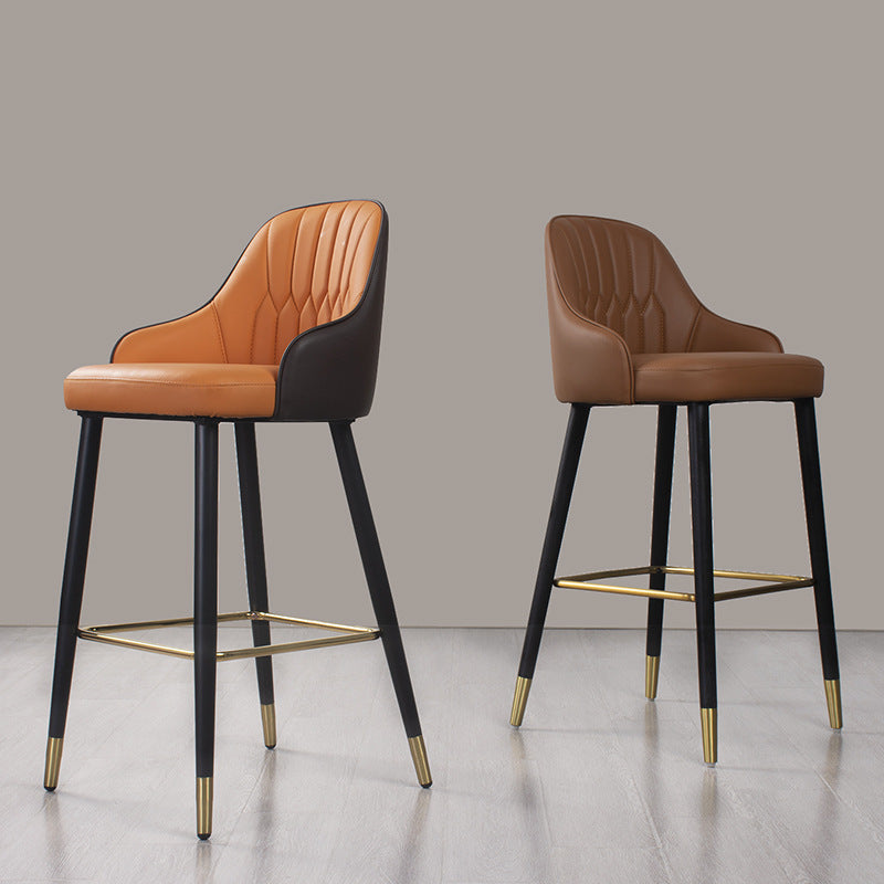 Light Luxury Metal High-End Bar Stool with Adjustable Height, Swivel Backrest, Suitable for Home and Bar Use, High-End Bar Stool Chair