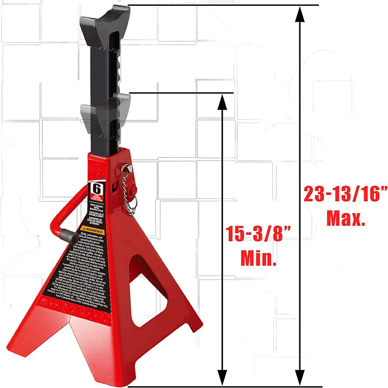 6 Ton Heavy Duty Professional Jack Stands - Vehicle Axle Stands