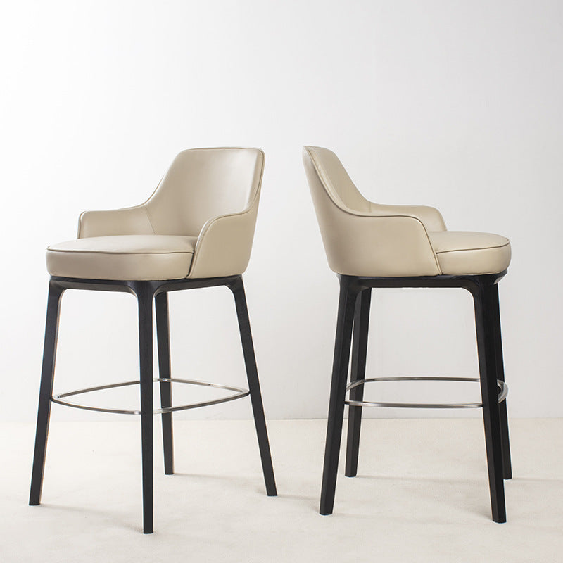 Light Luxury Metal High-End Bar Stool with Adjustable Height, Swivel Backrest, Suitable for Home and Bar Use, High-End Bar Stool Chair