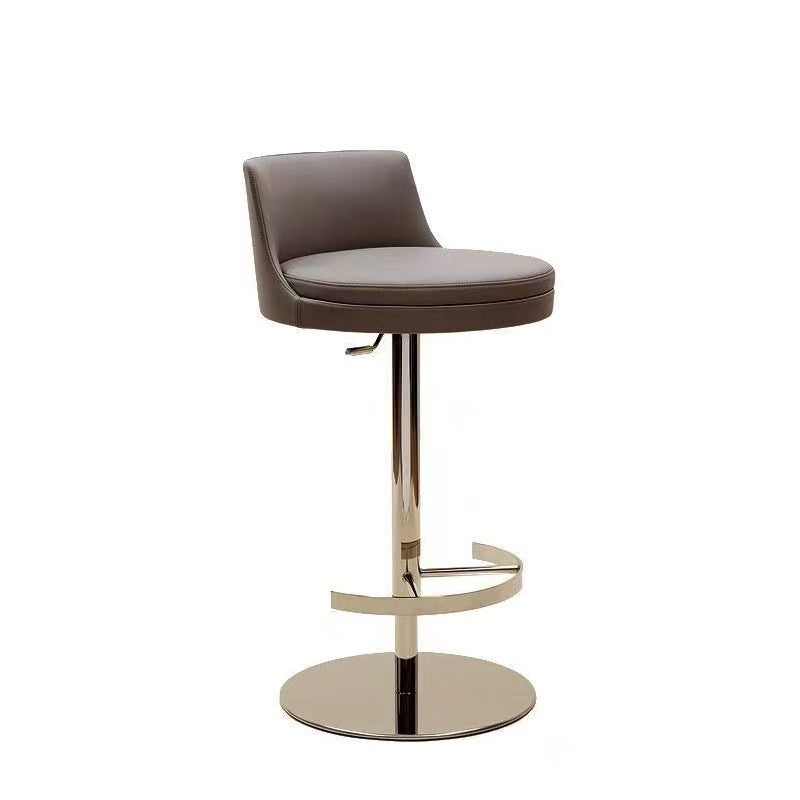 Light Luxury Metal High-End Bar Stool with Adjustable Height, Swivel Backrest, Suitable for Home and Bar Use, High-End Bar Stool Chair