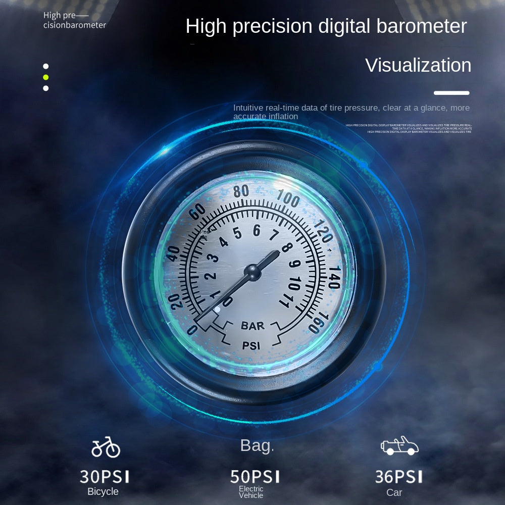 Bicycle Tire Pump Electric Car Versatile Universal High Pressure Inflator Pump Portable Tire Pump Basketball Cylinder Tool