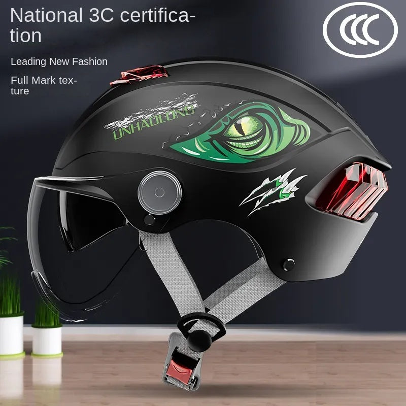 Helmet Certification Electric Car Motorcycle Unisex Four Seasons Safety Helmet Summer Sun-Proof and Breathable Advanced