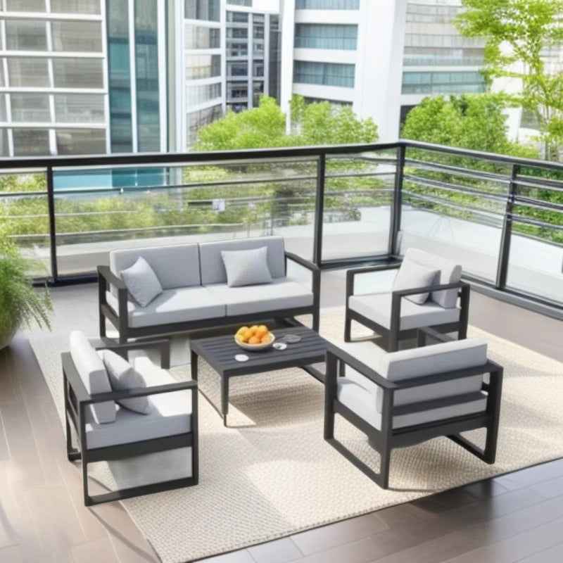 Outdoor Aluminum Alloy Sofa Courtyard Villa Coffee Table Set Waterproof Anti-Slip B&B Hotel Cross-Border Export Furniture