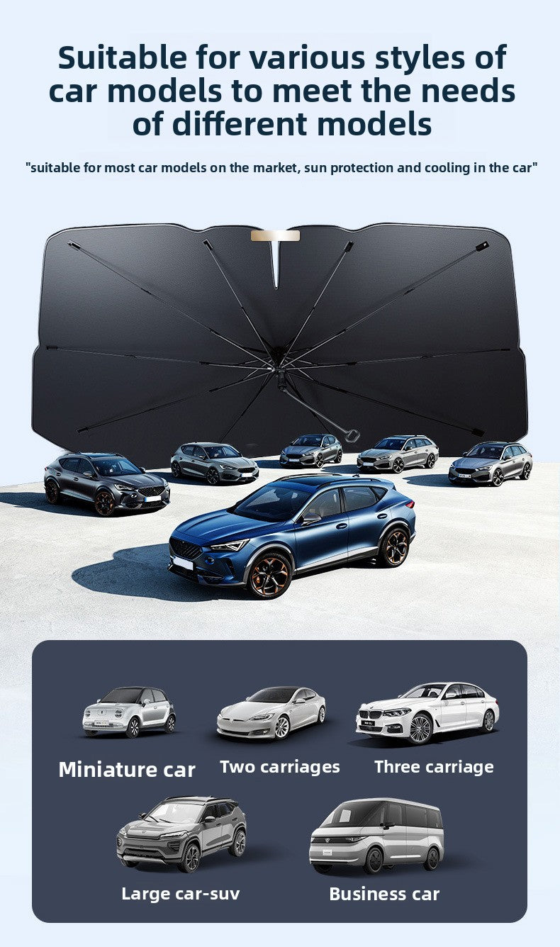 New Black Gold Car Sunshade Umbrella Front Windshield Titanium Sun Protection Heat Insulation Sunshade Car Sunshade Curtain Accessories