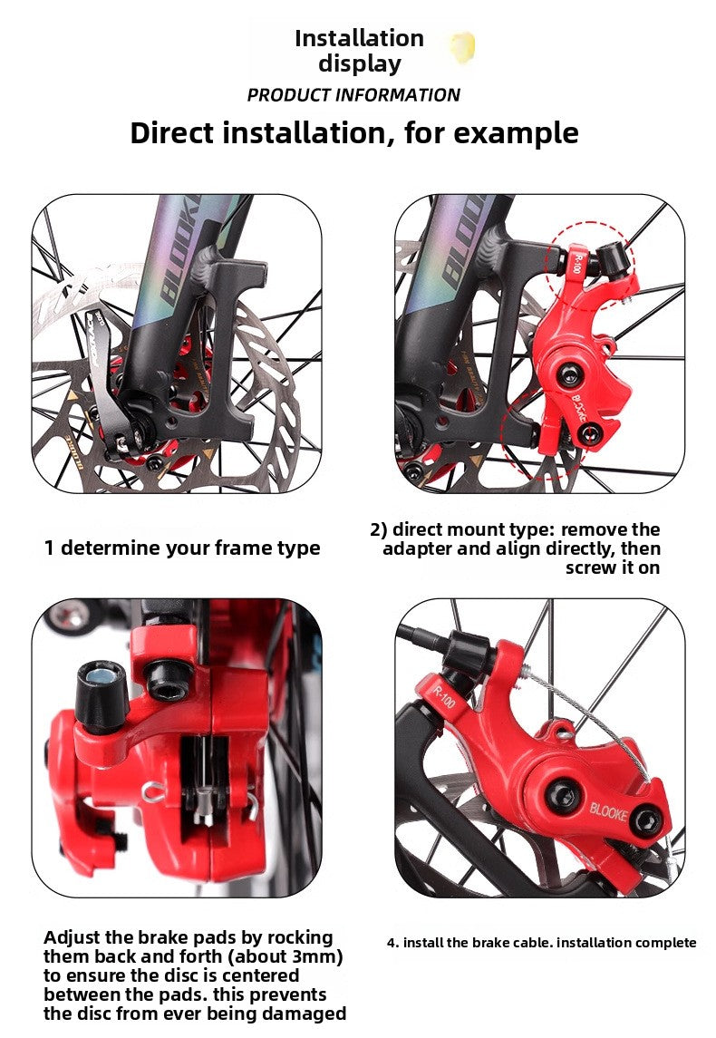 Skateboard Driving Replacement Front and Rear Line Pull Disc Brake Caliper Mountain Bike Mechanical Line Disc Brake