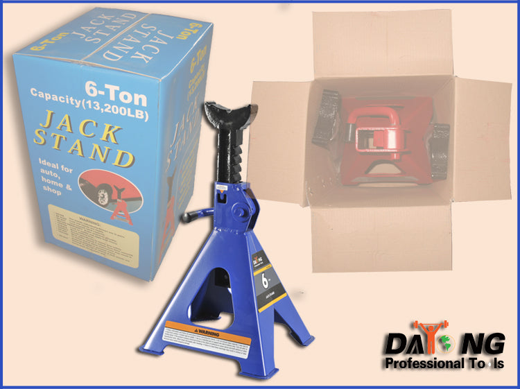 6 Ton Heavy Duty Jack Stands (Pair) - CE & GS Certified Safety