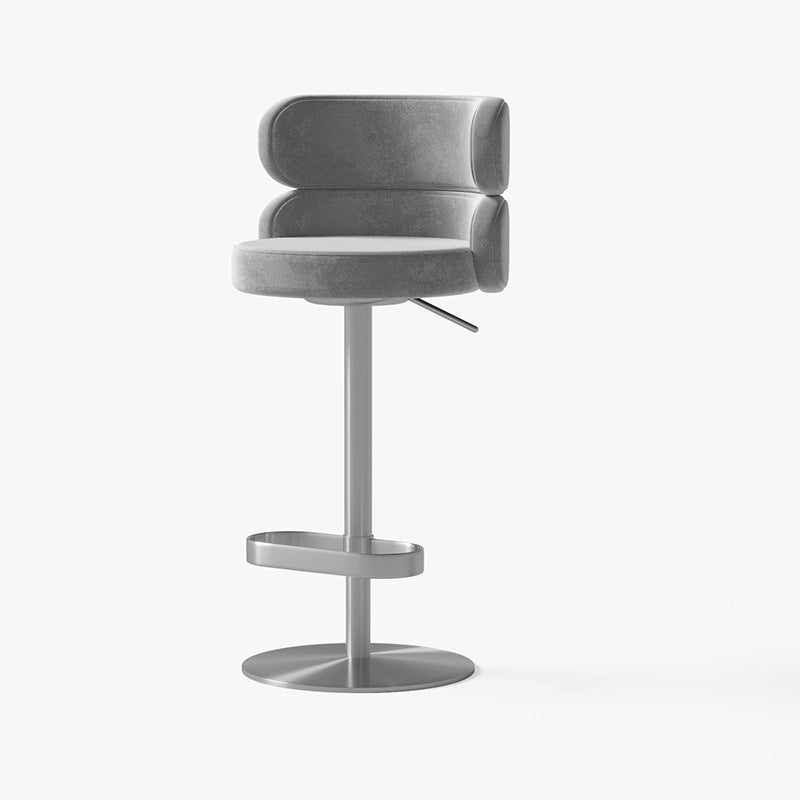 Light Luxury Metal High-End Bar Stool with Adjustable Height, Swivel Backrest, Suitable for Home and Bar Use, High-End Bar Stool Chair