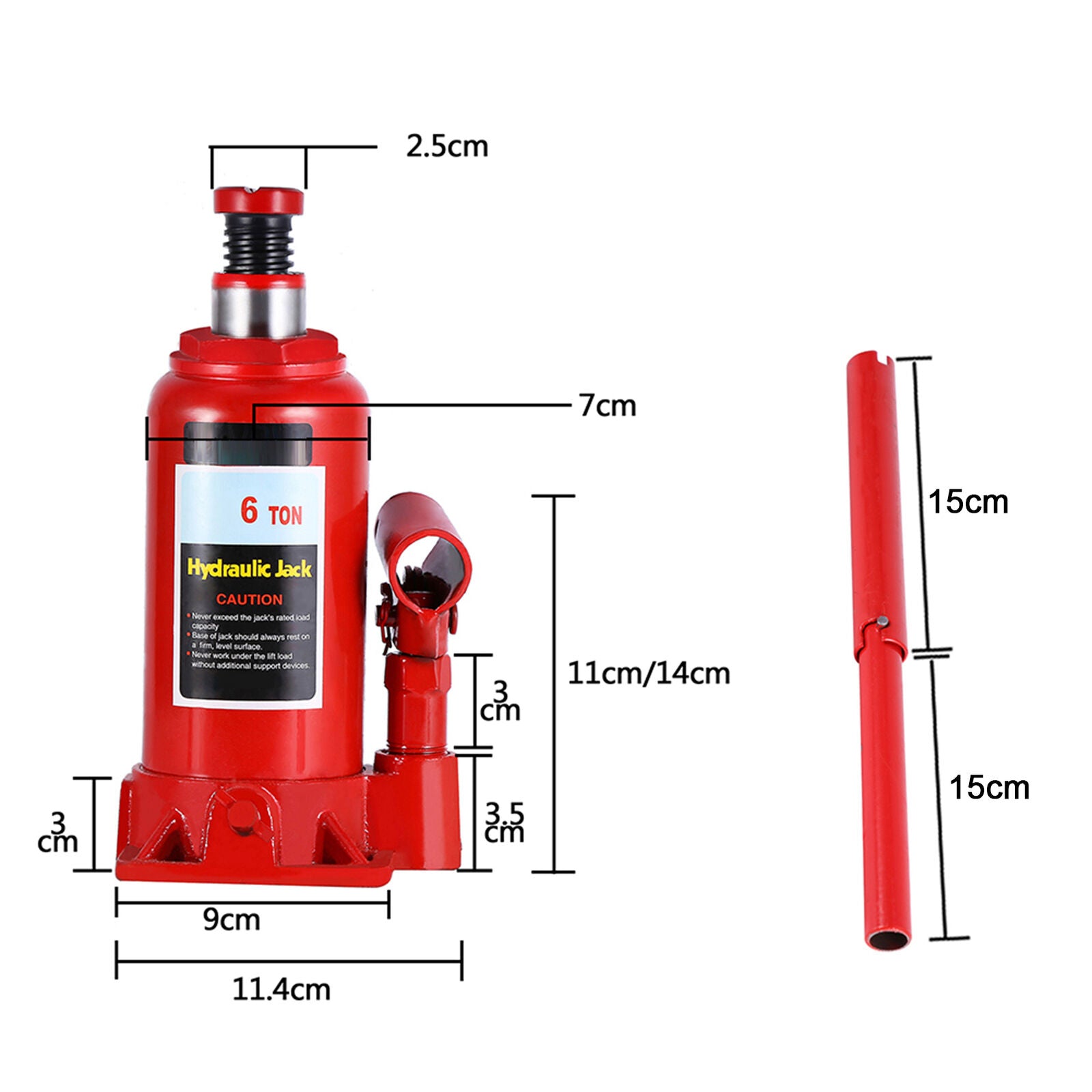 Heavy Duty Hydraulic Bottle Jack - Vertical Jack for Car & Truck