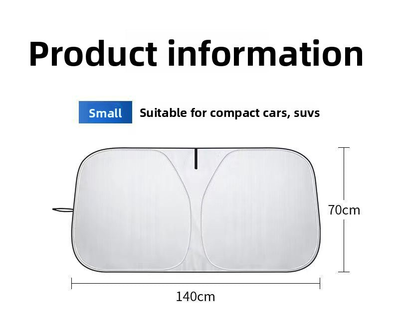 Summer Universal Sunshade Double Circle Car Sunshade Silver Coated Black Glue Sunshade Foldable Car Sun Protection Titanium Silver Cloth