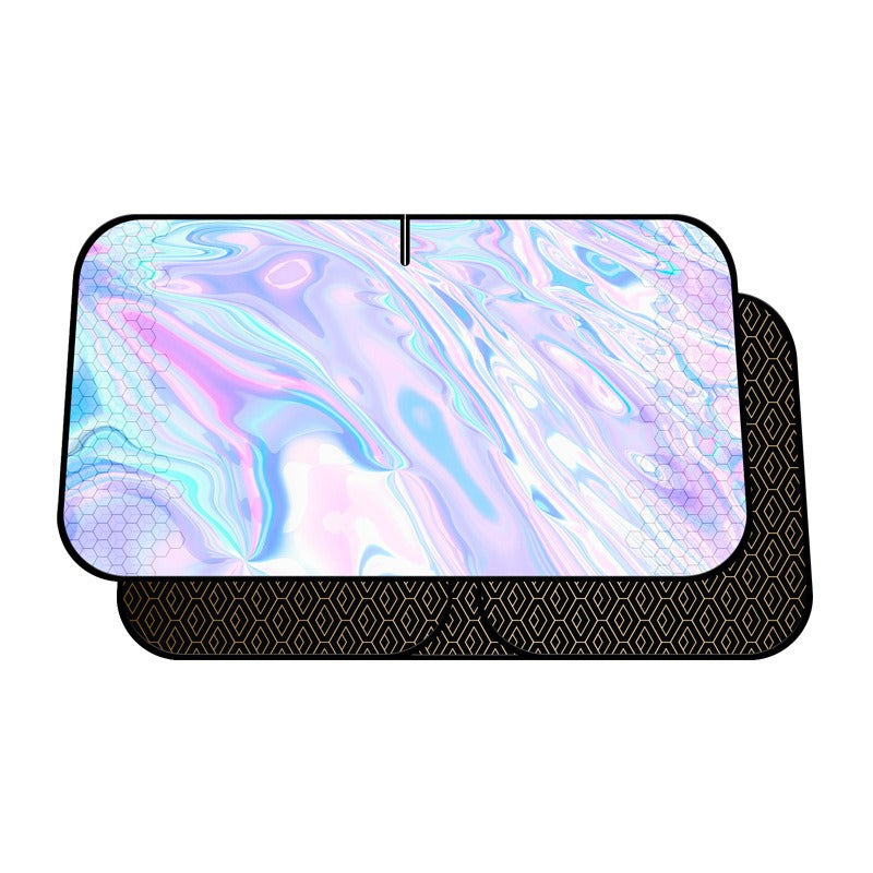 New Car Laser Sunshade Curtain Sun Protection Heat Insulation Front Windshield Titanium Silver Car Mirror Reflective Shade