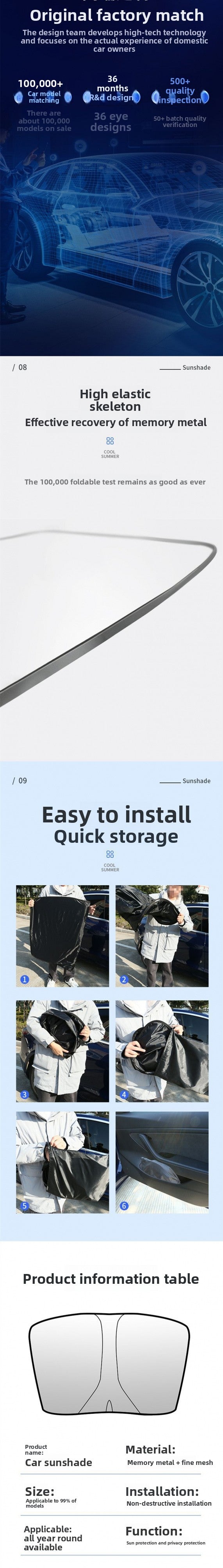 Summer Universal Sunshade Double Circle Car Sunshade Silver Coated Black Glue Sunshade Foldable Car Sun Protection Titanium Silver Cloth