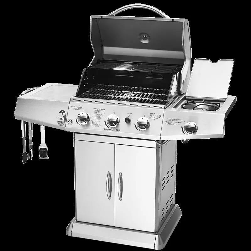 Stainless steel Gas 3+1 burner BBQ Grill WEMESUN SKJ-6092