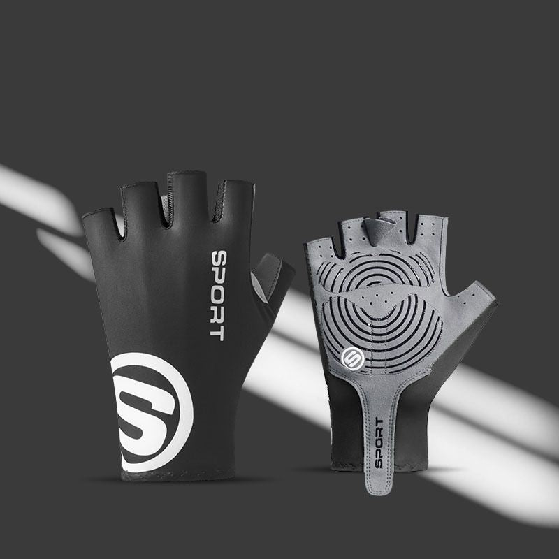 Highway Mountain Bicycle Half Finger Short Finger Gloves Shock Absorption Summer High Elastic Breathability Bicycle Men and Women Riding Sports Outdoor