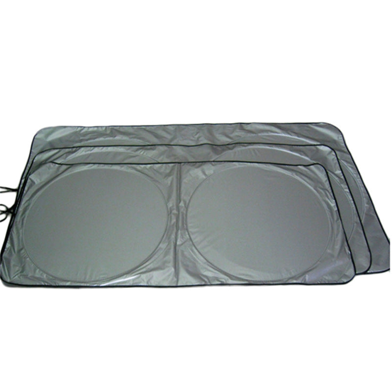 Car Sunshade Silver Coated Cloth Front Sunshade Double Circle Car Curtain Car Front Sunshade Sun Protection Front Sunshade