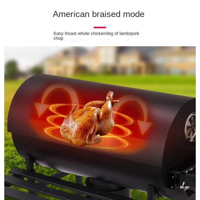 Outdoor Garden charcoal BBQ grill SCB-23 with Electric grill fork