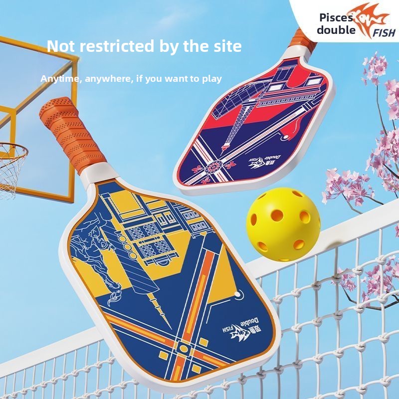 Pisces Pickleball Full Set Racket Carbon Fiber Indoor Outdoor Ultra-light Student Beginner Entry-level Competition Training Set