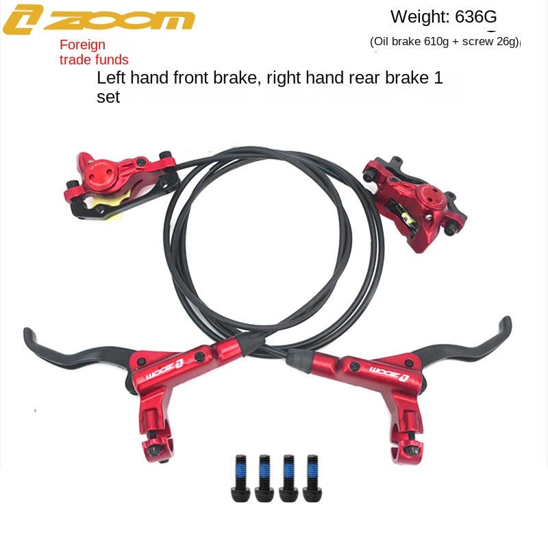 ZOOM HB875 Oil Brake Mountain Bike Oil Disc Hydraulic Disc Brake Bicycle Oil Tube Brake MT200