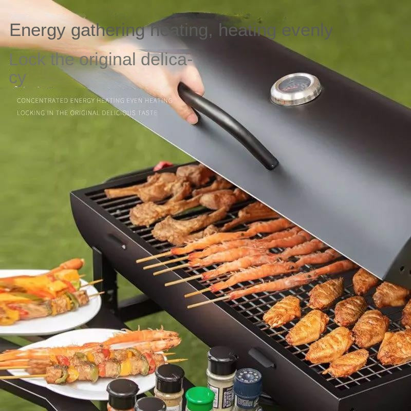 Outdoor Garden charcoal BBQ grill SCB-23 with Electric grill fork
