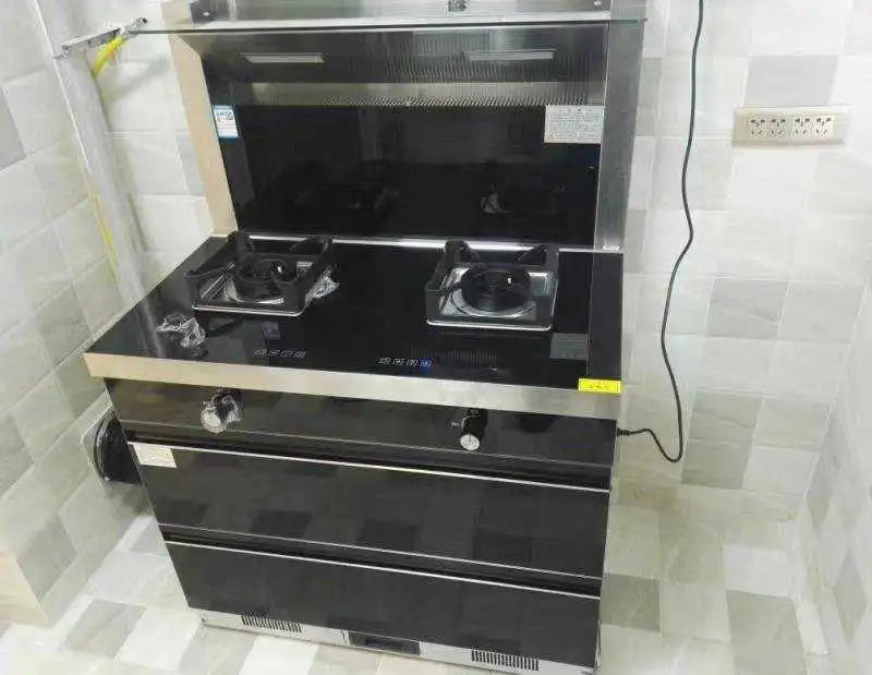 Sunpentown 900mm disinfection and drying cabinet integrated gas stove range hood