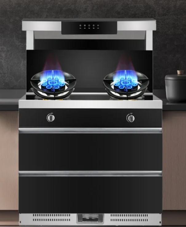 Sunpentown 900mm disinfection and drying cabinet integrated gas stove range hood