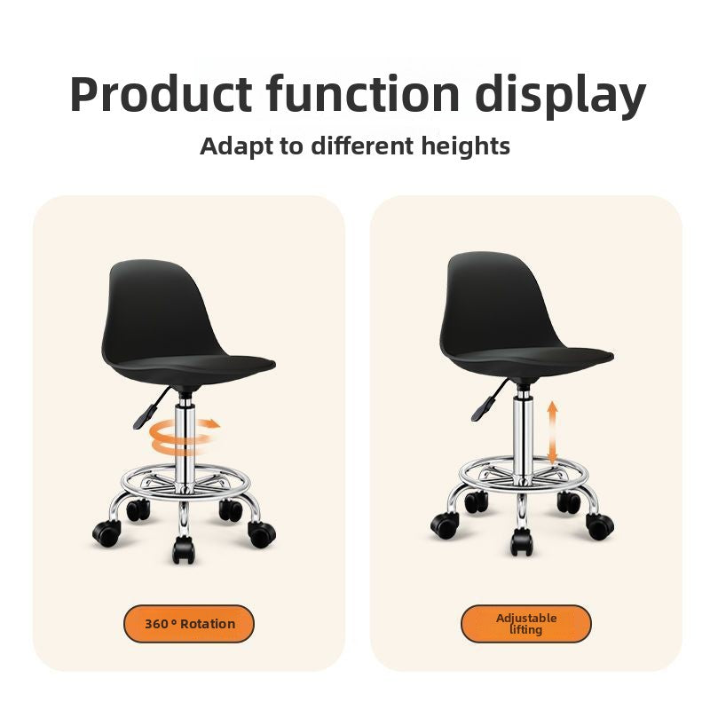 Kerun Bar Stool with Adjustable Height and Wheels, Beauty Stool, Bar High Chair, Home Use Long Sitting Bar Stool, Rotating High Stool