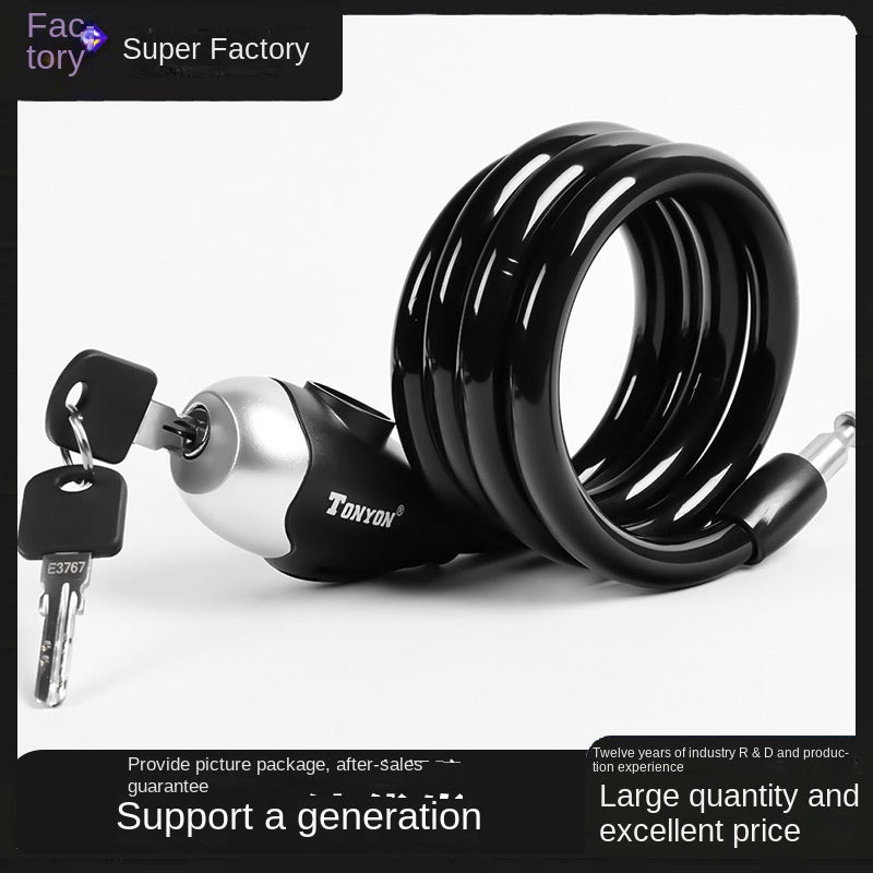 Ty561 Bicycle Lock Anti-Theft Cycling Fixture 1.2 M Color Wire Lock Key Type Bicycle Lock