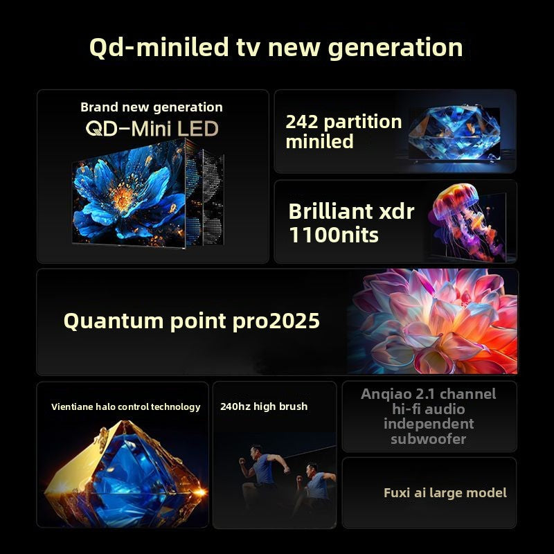Телевизор TCL 65T6 65 дюймов QD-Mini LED Full Spectrum Quantum Dot Vivid XDR 1100