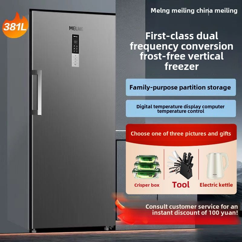 Meiling 381/311 Liter Upright Freezer Frost-Free Chest Freezer Household Drawer Large Capacity Commercial Direct Cooling 118 Liters