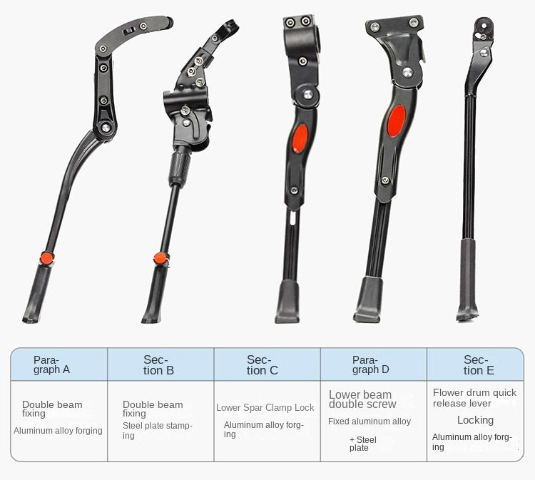 Bicycle Kickstand Center Mount Bike Stand Universal Mountain Bike Road Bike Foot Support Outdoor Cycling Gear Parking Bracket