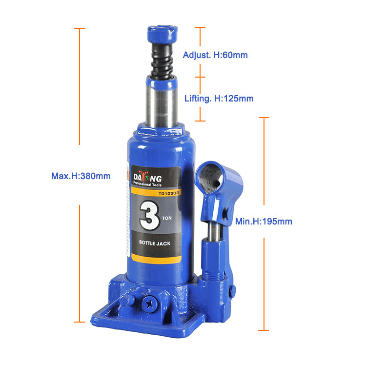 3-Ton Heavy Duty Hydraulic Bottle Jack: GS/TUV Certified for Vehicles