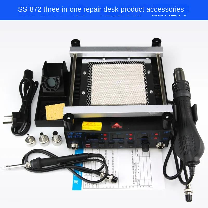 SS-872 PCB infrared preheating table Heating table BGA repair table Hot air gun welding table 3-in-1 thermostatic electric chromite set