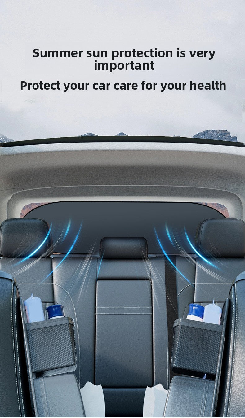 Car Titanium Silver Sunshade Rear Window Shade Curtain Rear Block Sun Protection Heat Insulation Sunshade Cover Car Interior Light Shield Car-mounted Sunshade Block