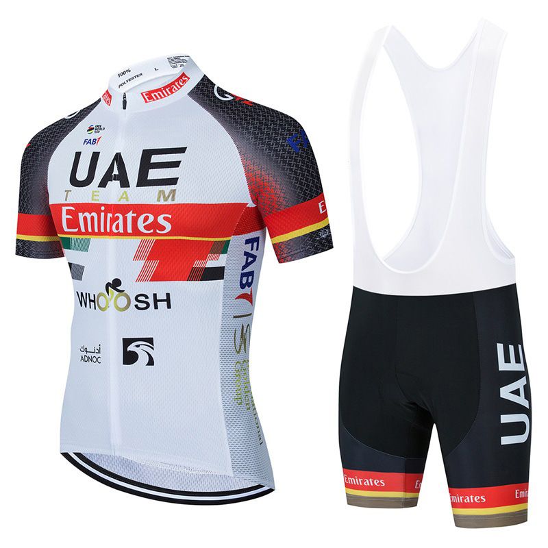 UAE Short-Sleeved Cycling Outfit Suit Summer Road Bike Riding Shorts with Suspenders Quick-Drying Cycling Top Equipment